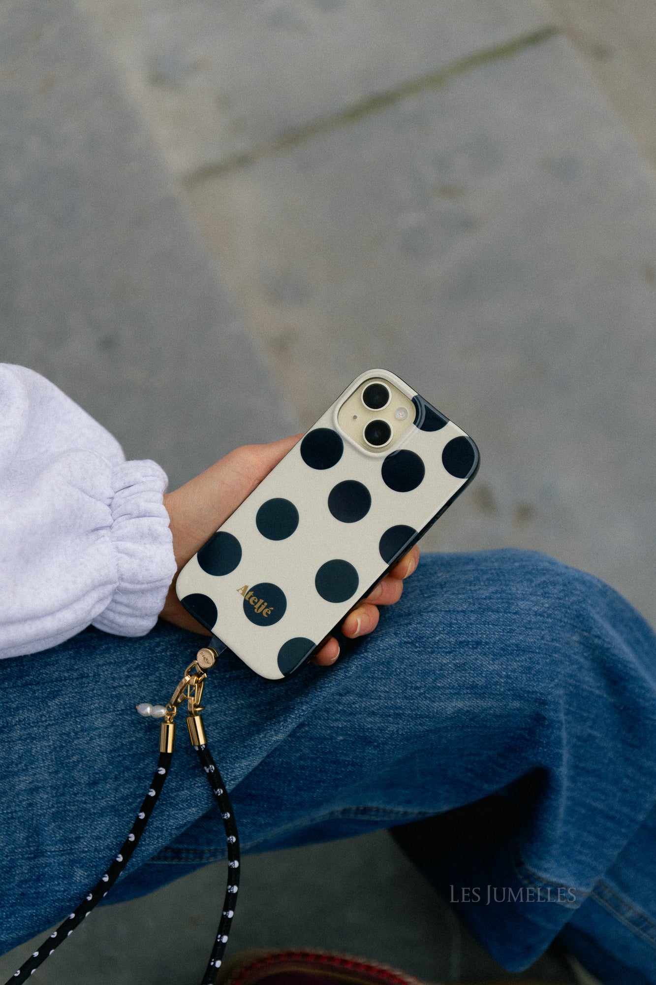 Ivory polka dot Iphone case