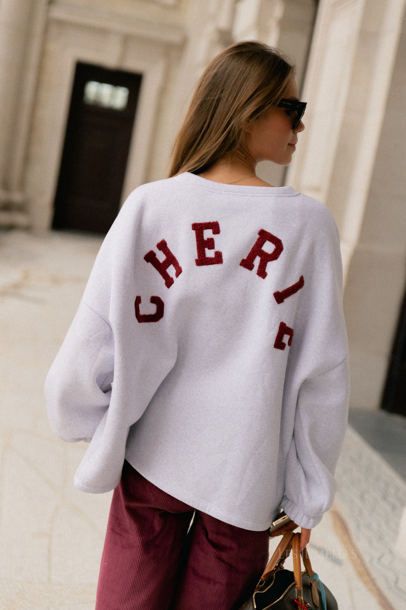 Pull 'Chérie' ORIGINAL gris chiné/bordeaux