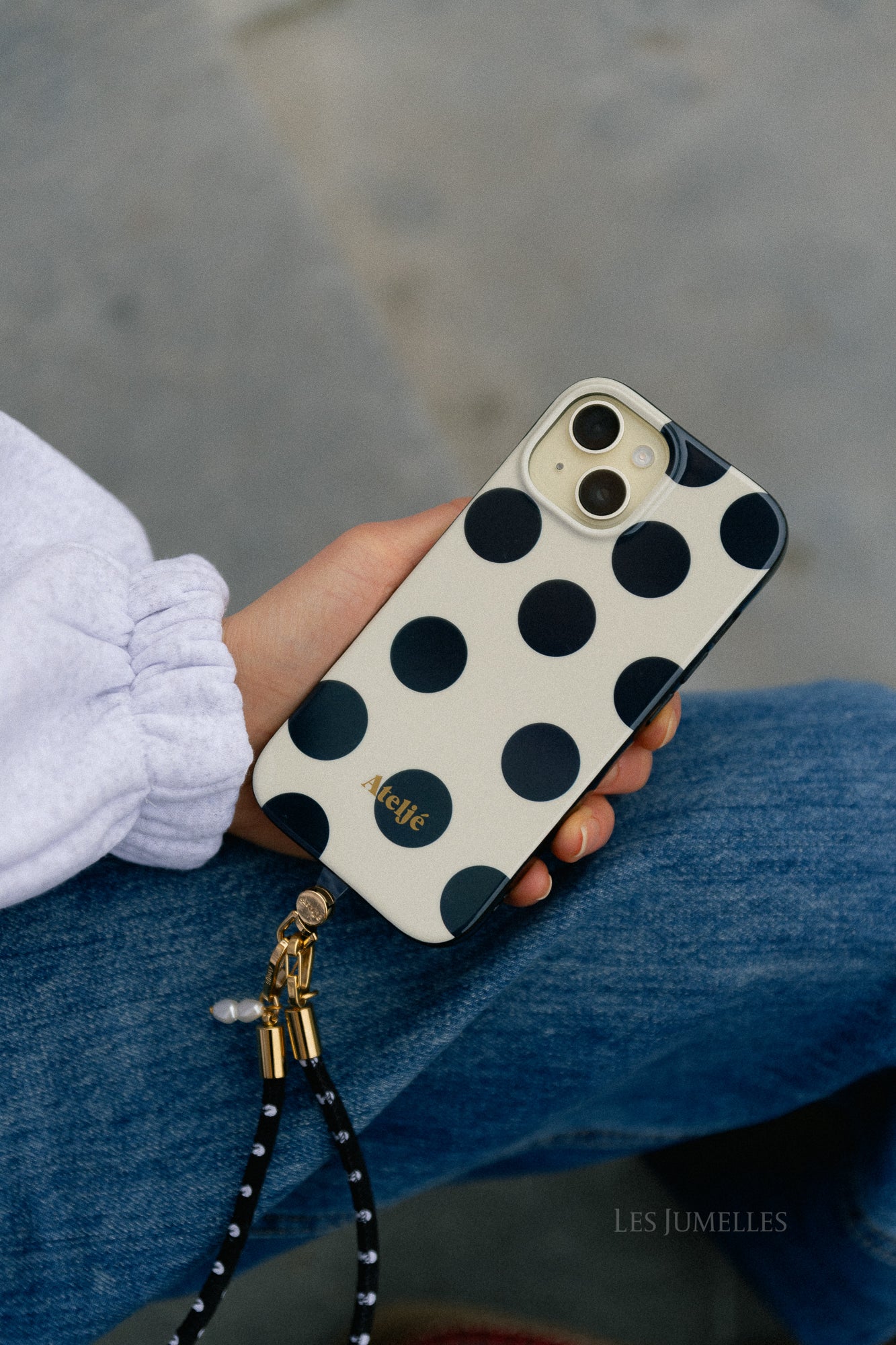 Ivory polka dot Iphone case