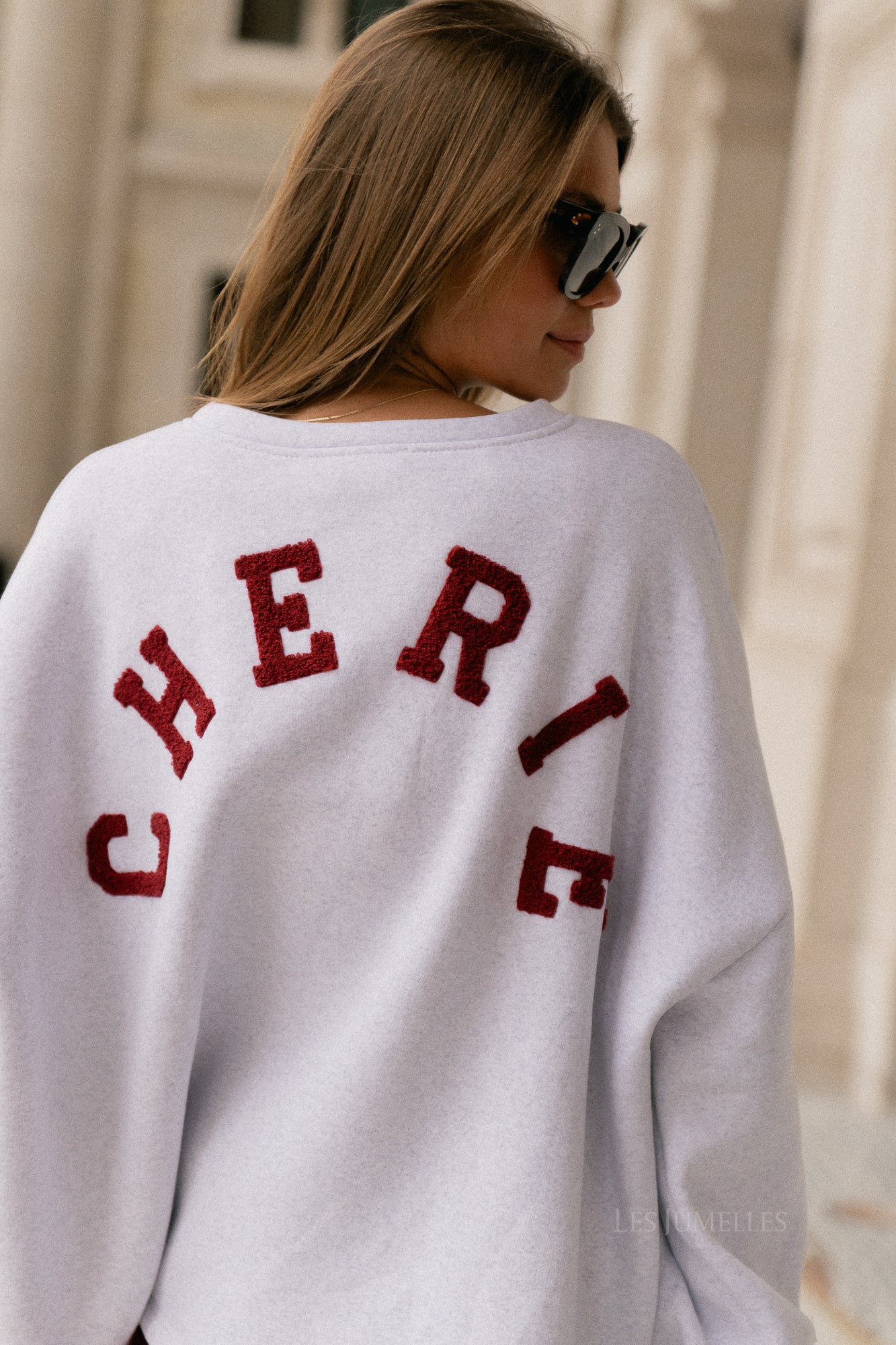 Pull 'Chérie' ORIGINAL gris chiné/bordeaux