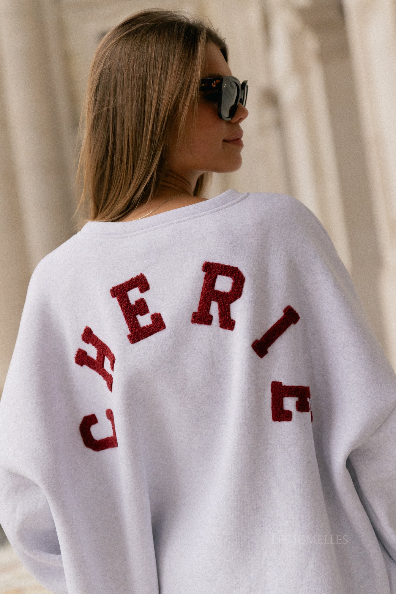 Pull 'Chérie' ORIGINAL gris chiné/bordeaux