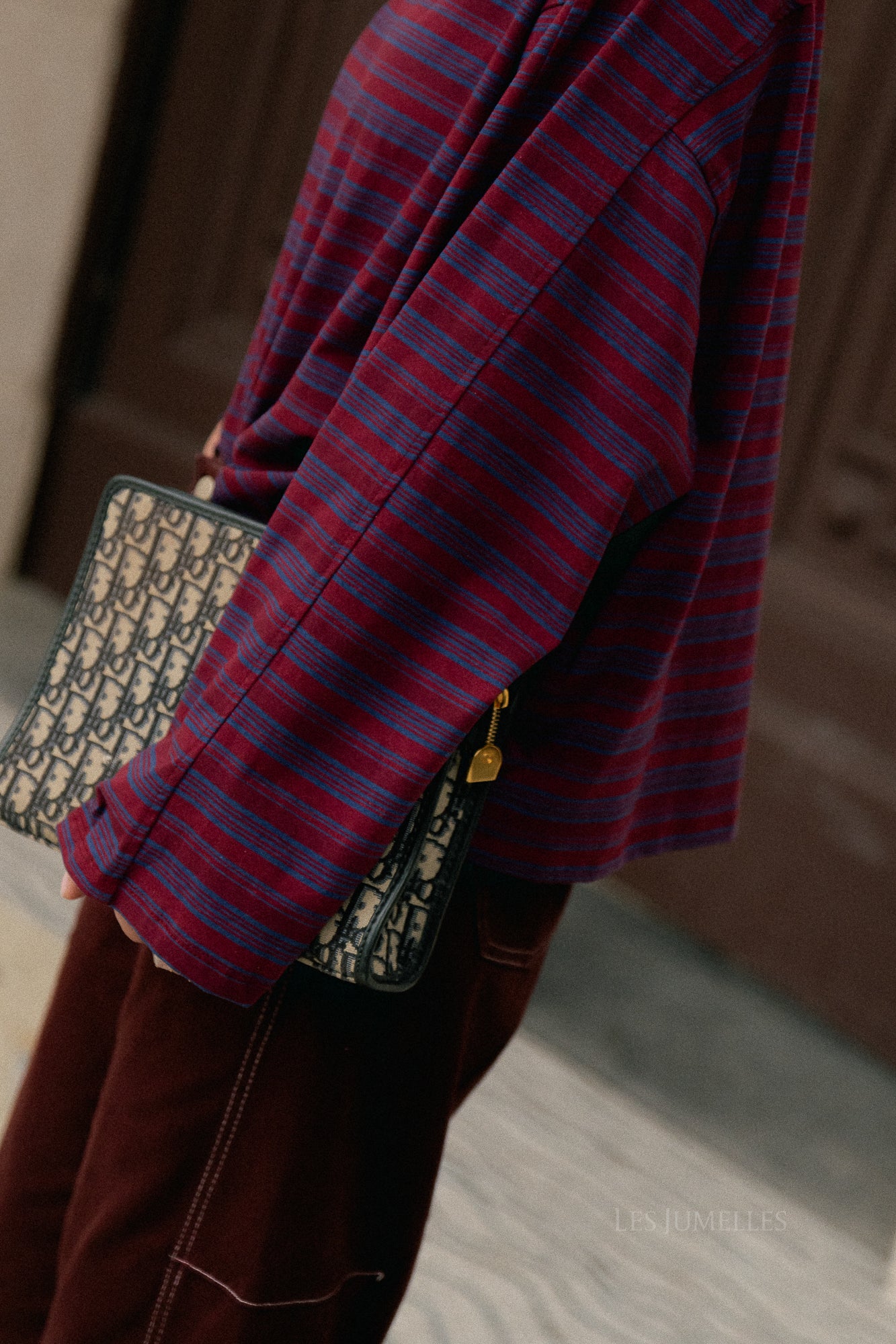 T-shirt rayé Estelle bleu/bordeaux