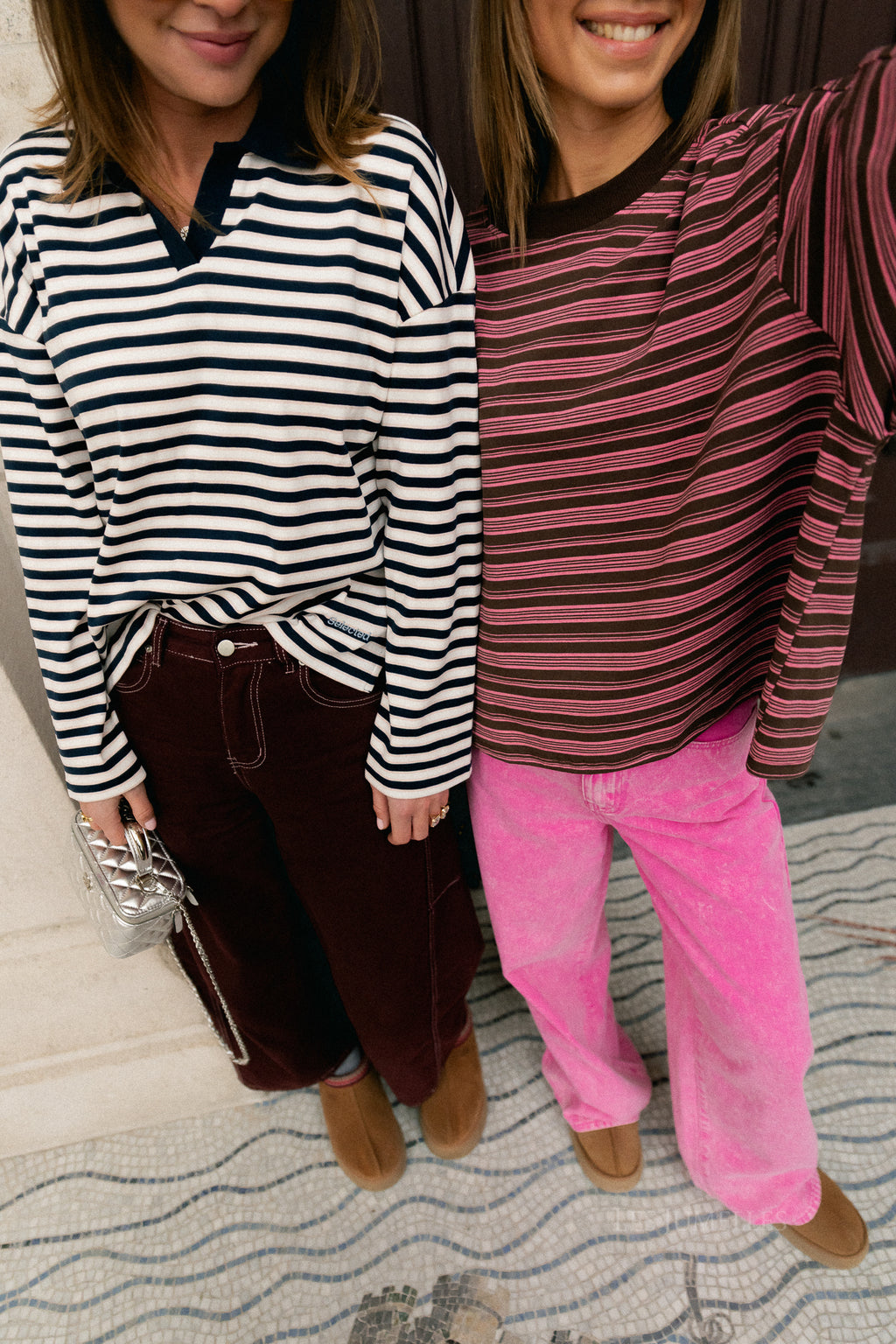 SLFMilly LS polo donkerblauw/ecru