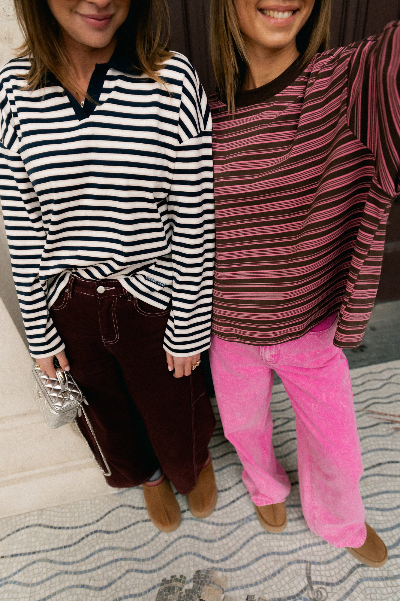 SLFMilly LS polo donkerblauw/ecru