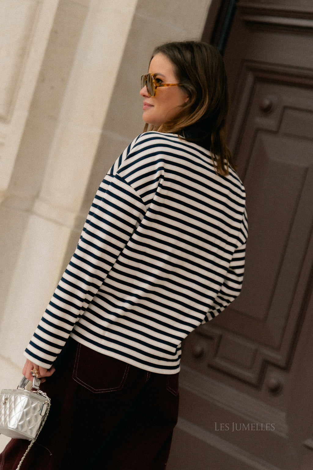 SLFMilly LS polo donkerblauw/ecru