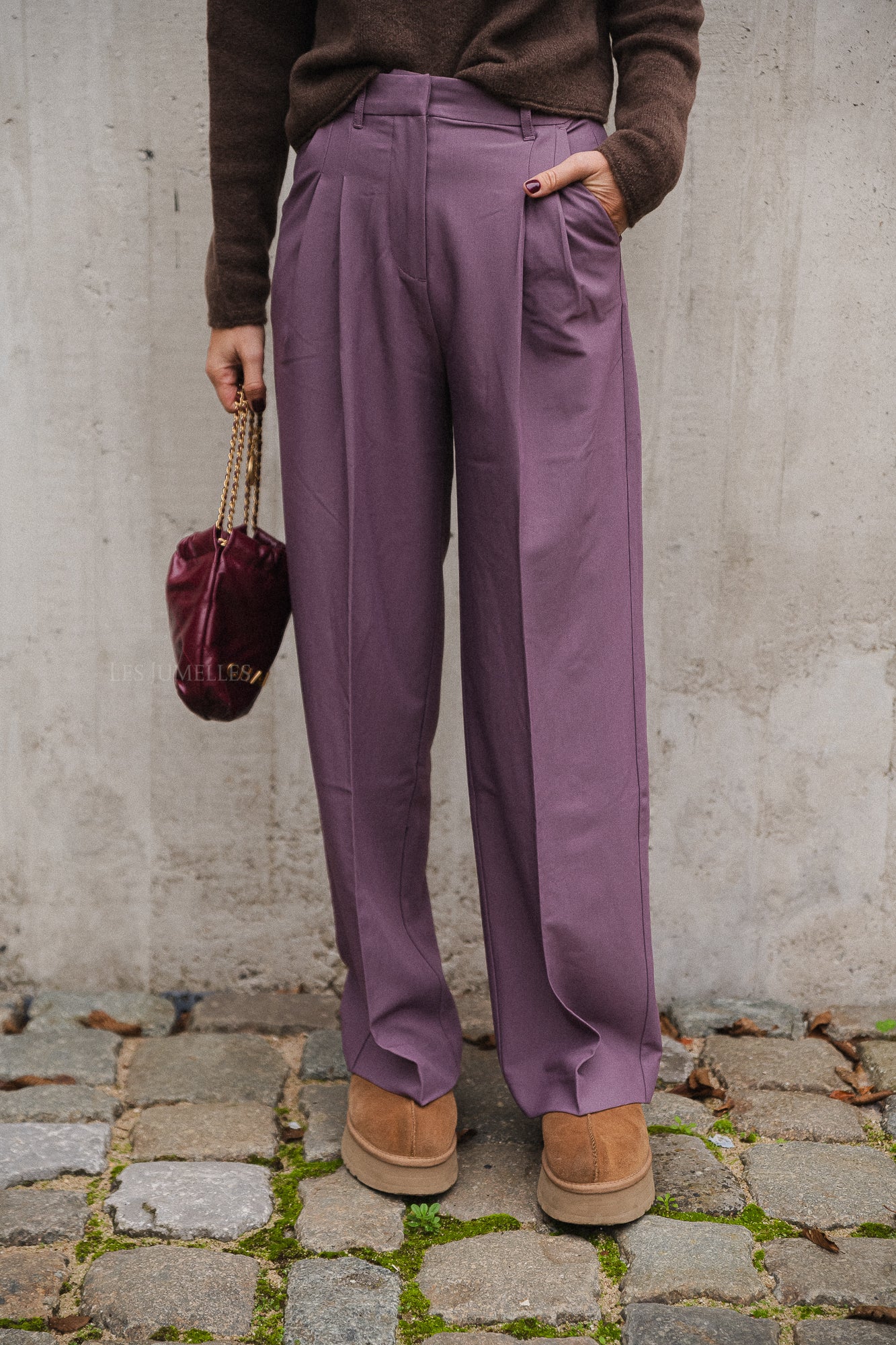 Pantalon Elna mauve