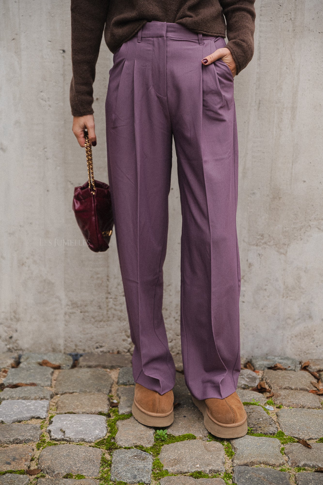 Pantalon Elna mauve