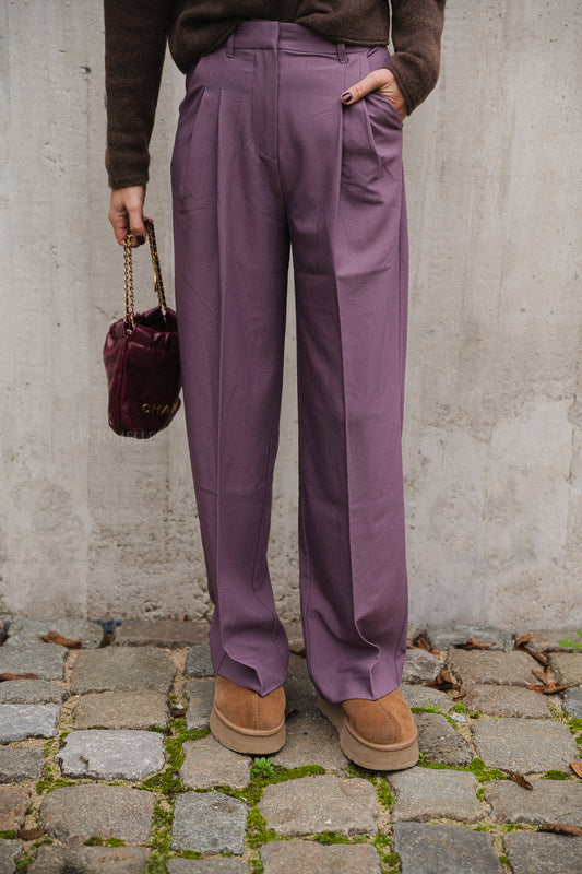 Les Jumelles Pantalon Elna mauve