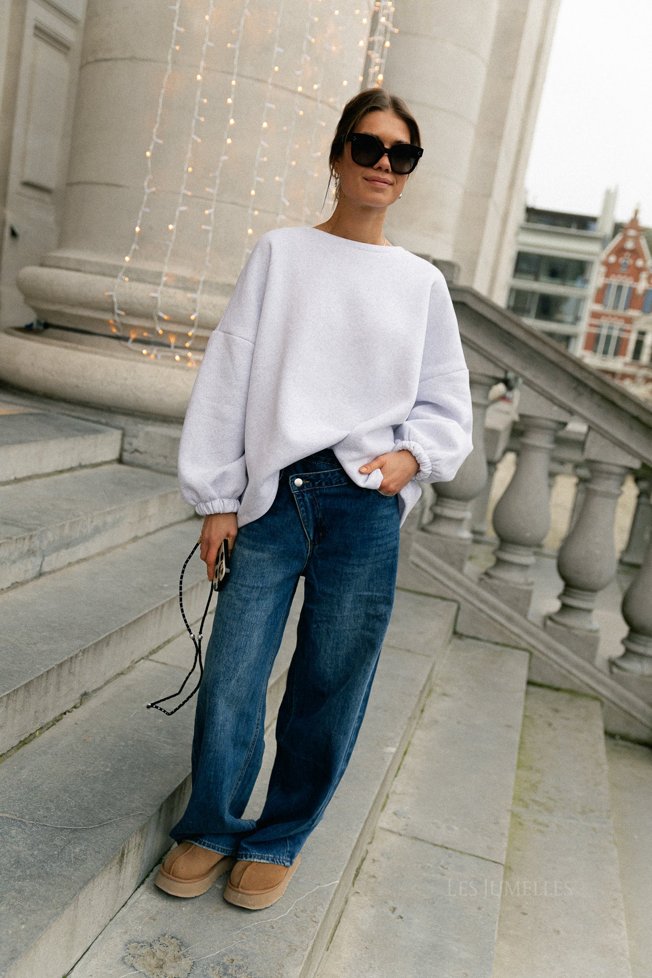 Rena asymmetric jeans medium blue