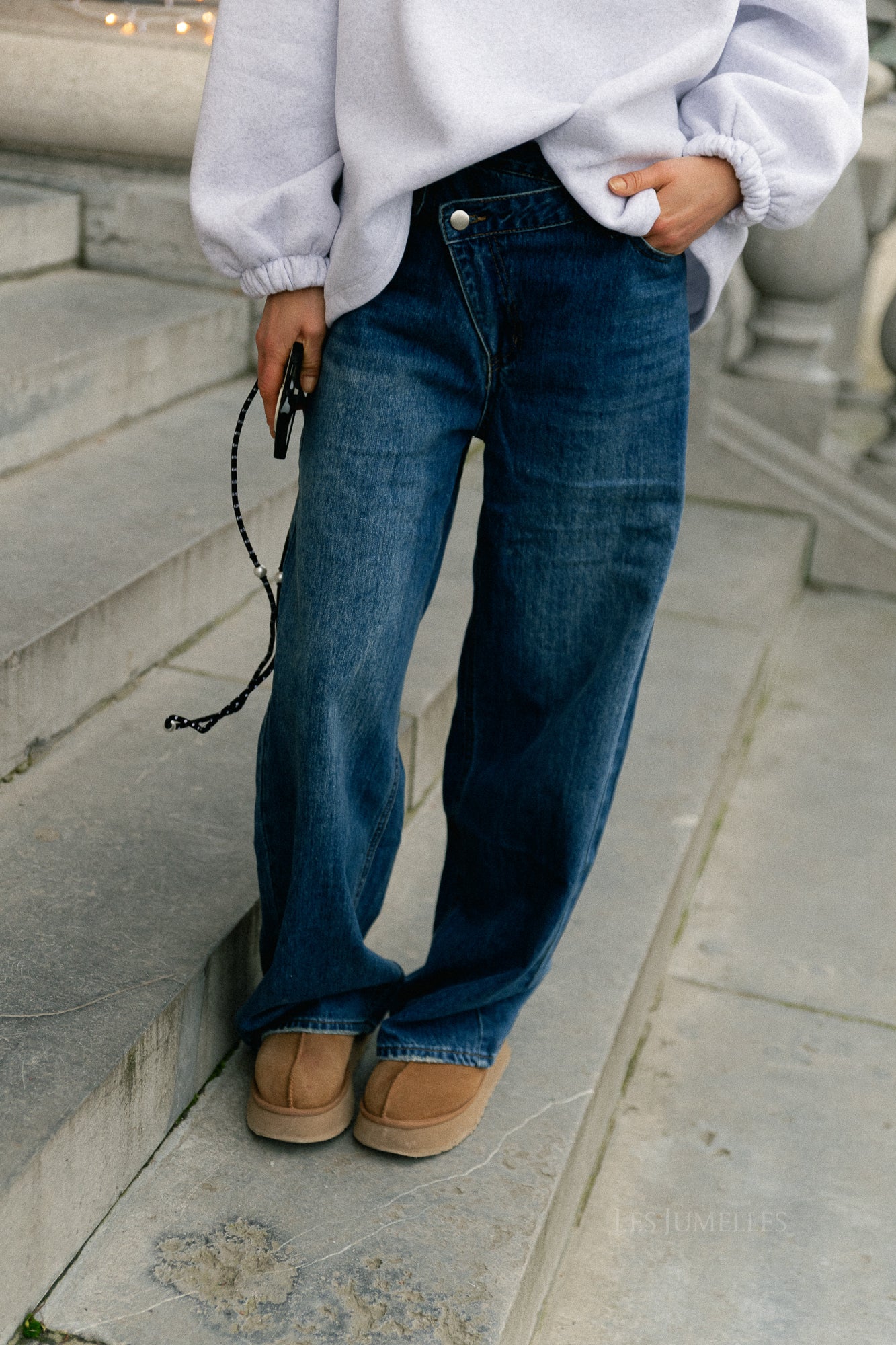 Rena asymmetric jeans medium blue