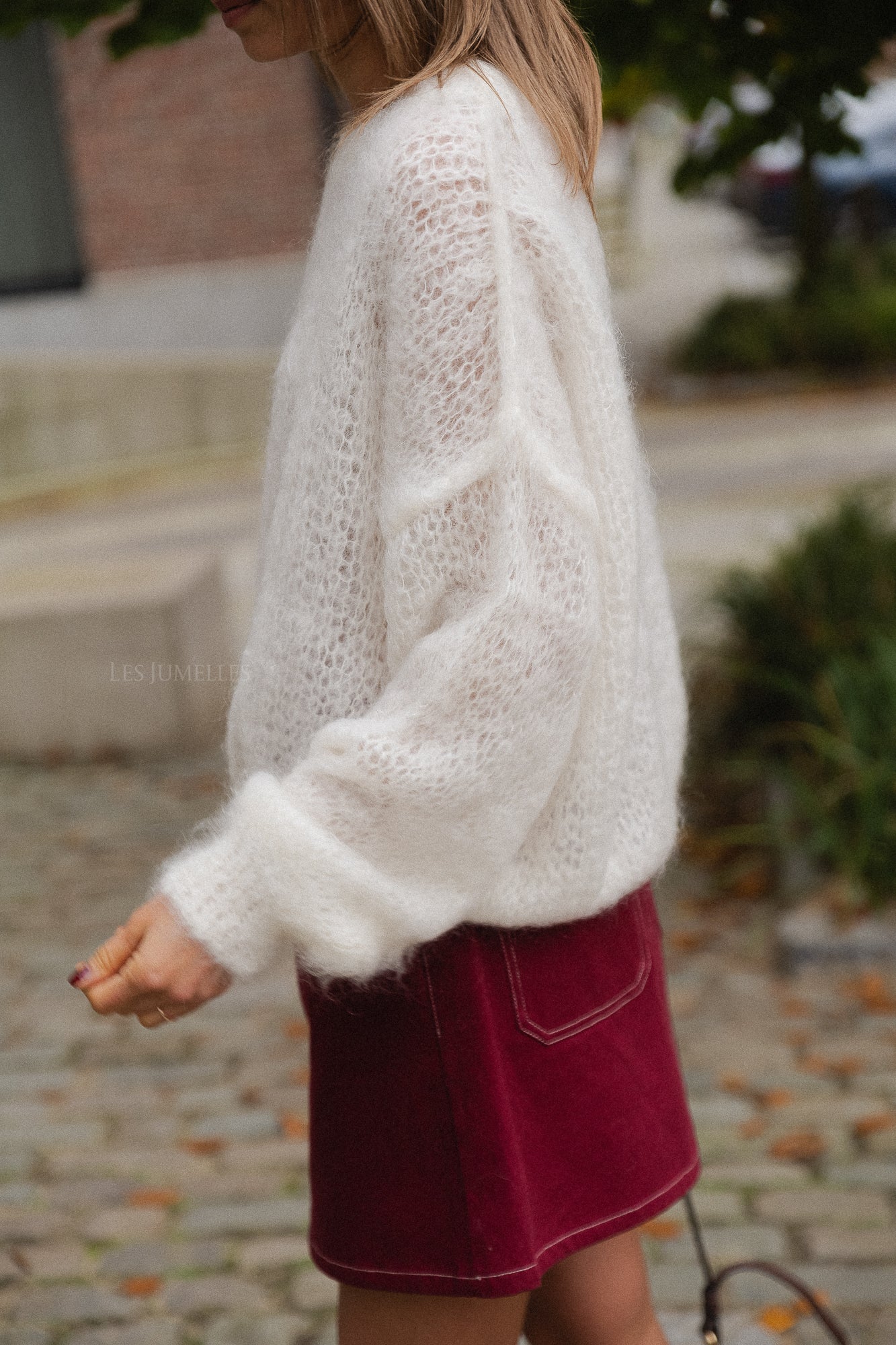 Madison Mohair-Pullover Ecru