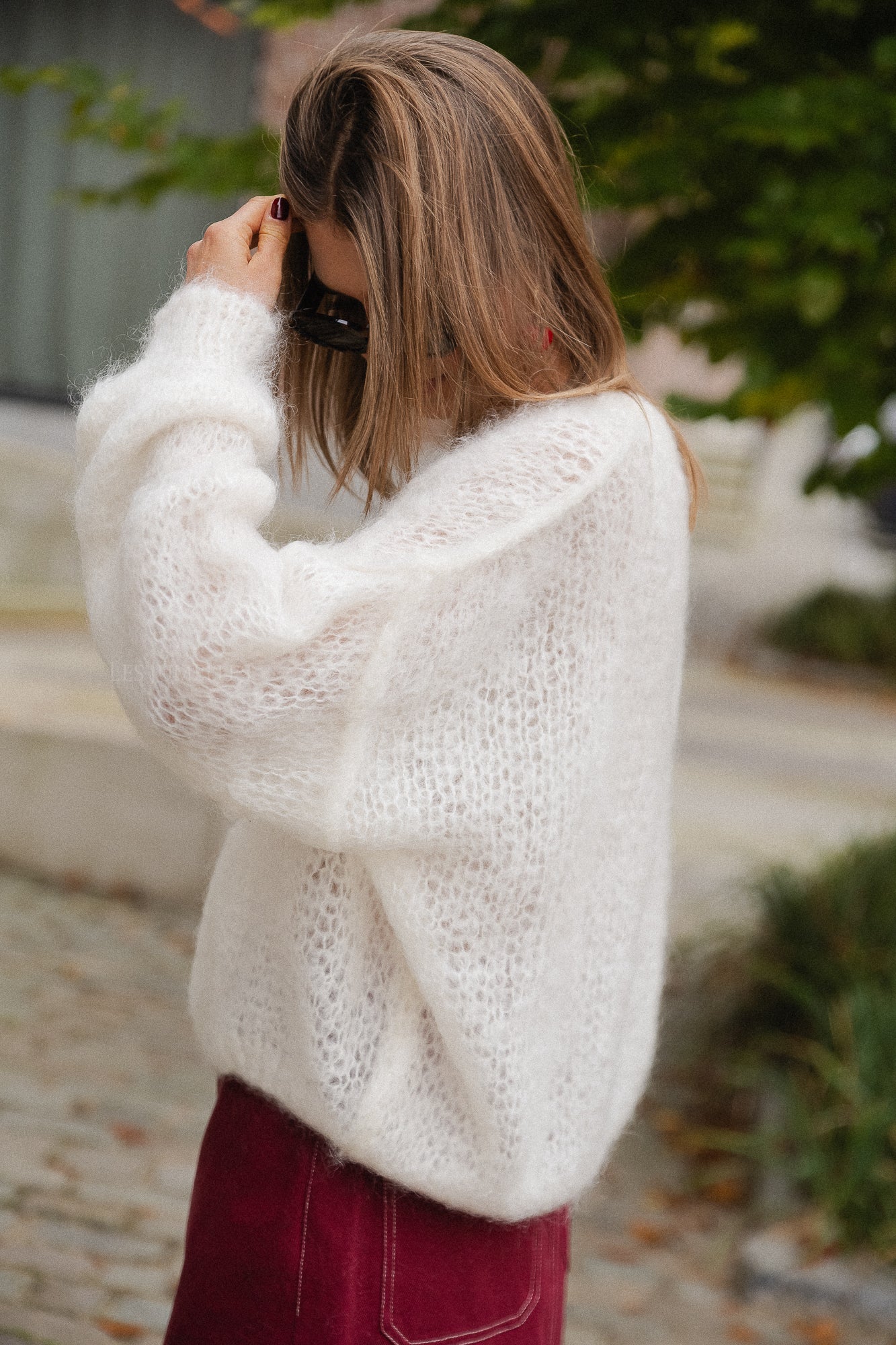 Madison Mohair-Pullover Ecru