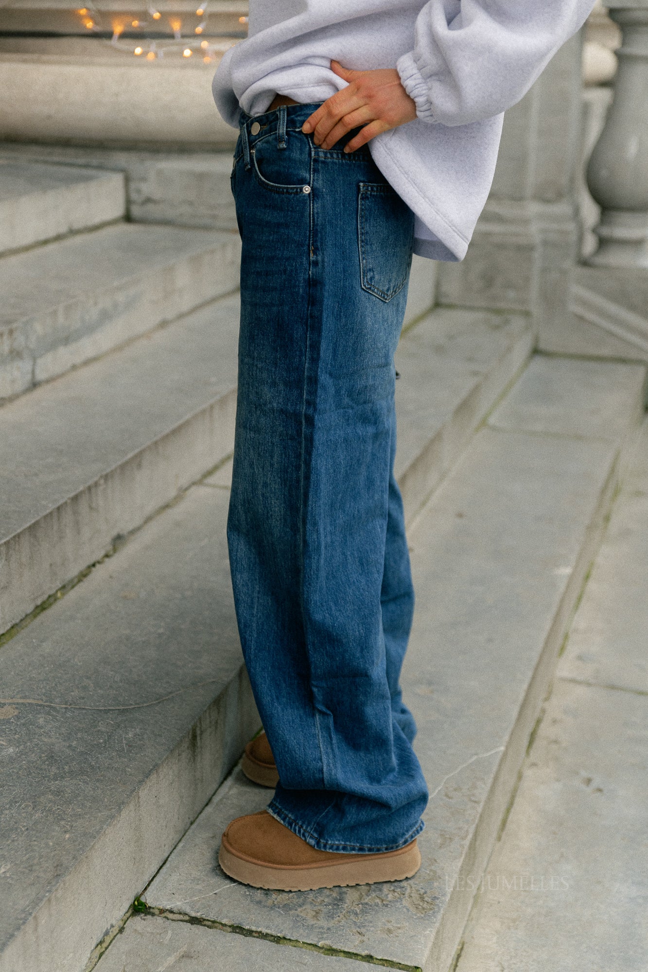 Rena asymmetric jeans medium blue