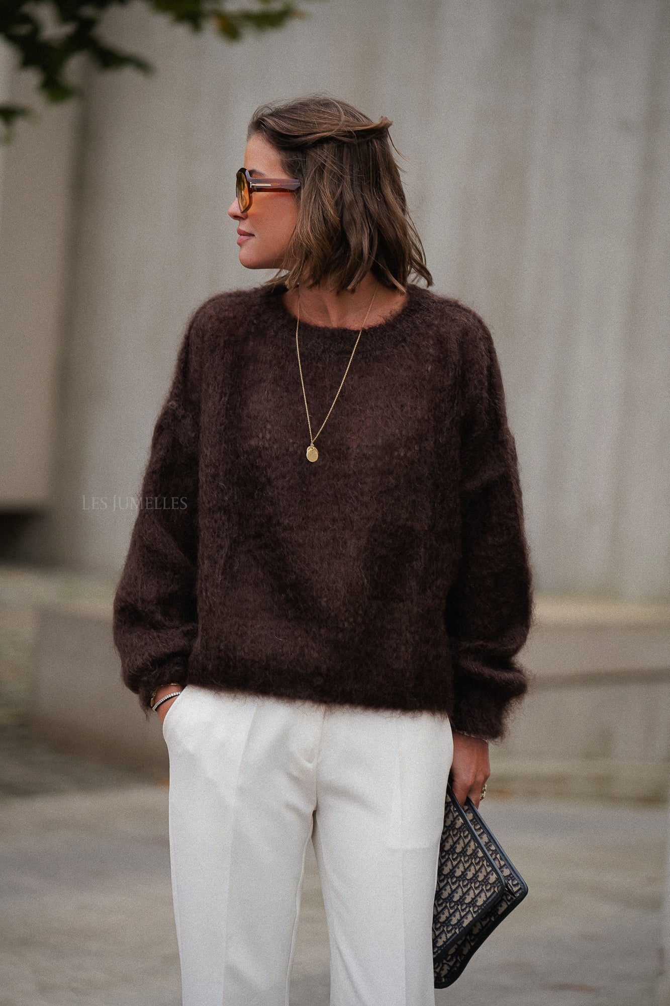 Pull mohair Madison marron chocolat