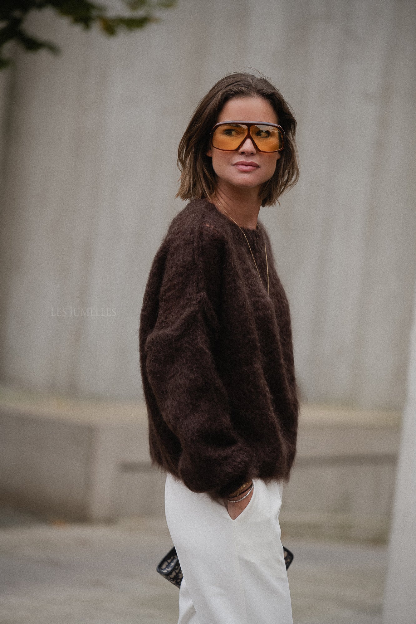 Madison mohair trui chocoladebruin