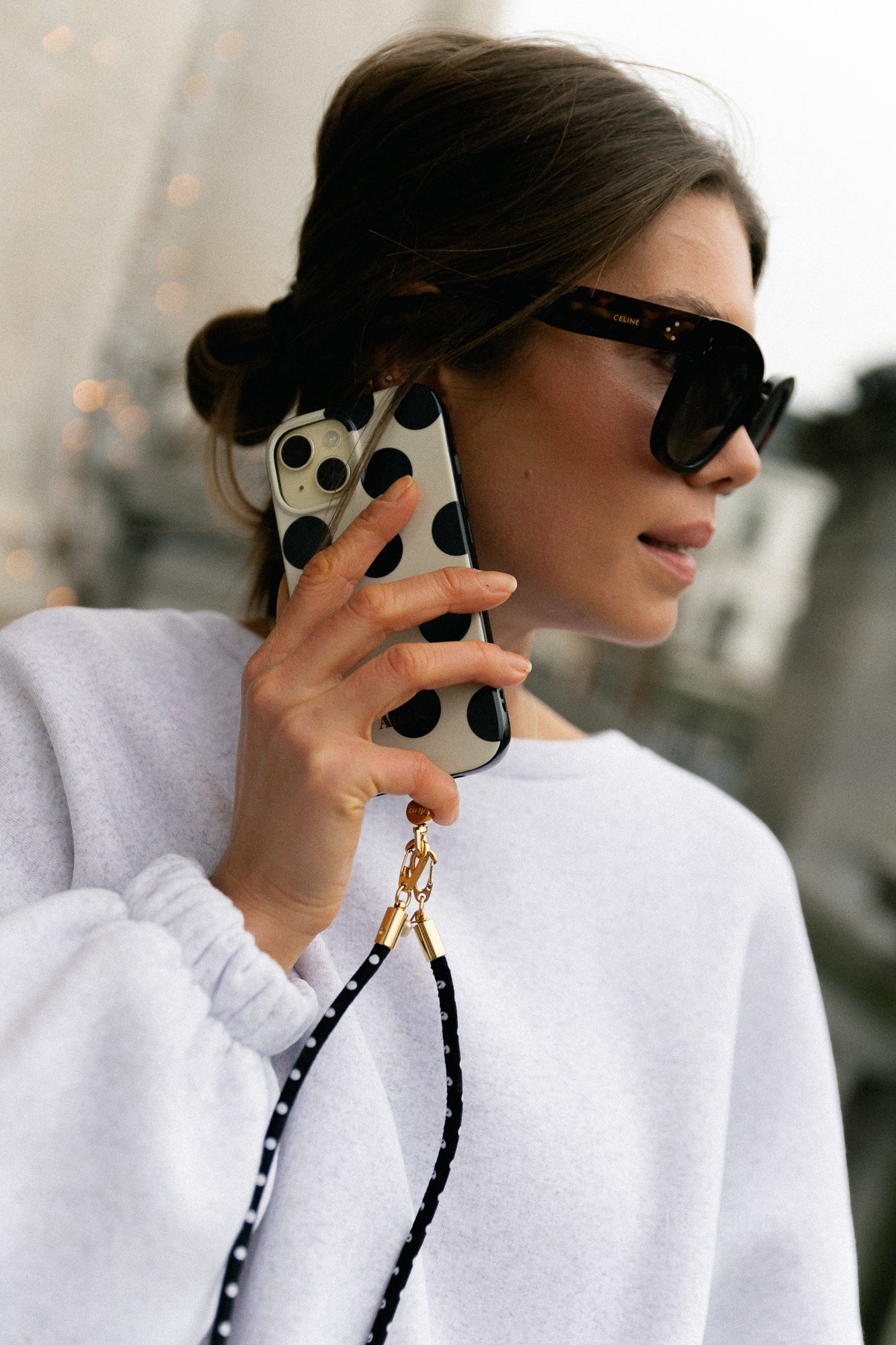 Ivory polka dot Iphone case