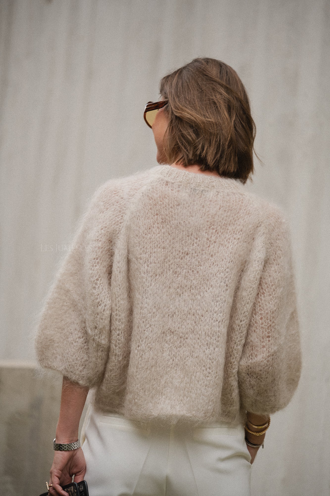 Maira mohair trui beige