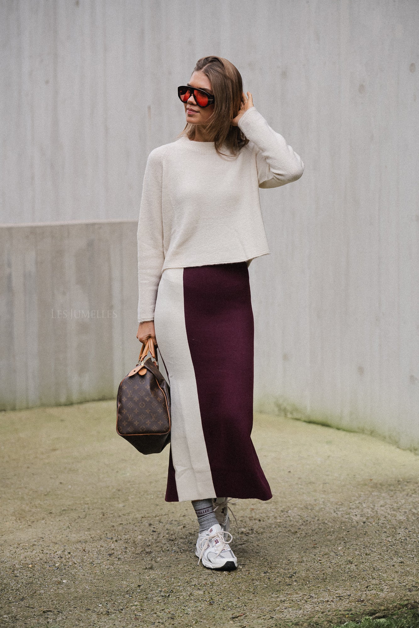 Jane rok bordeaux/ecru