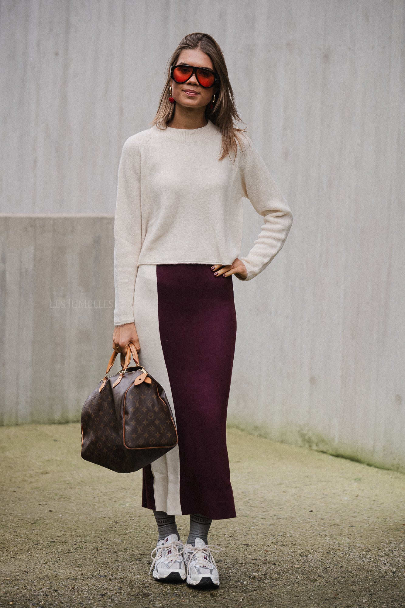 Jane rok bordeaux/ecru