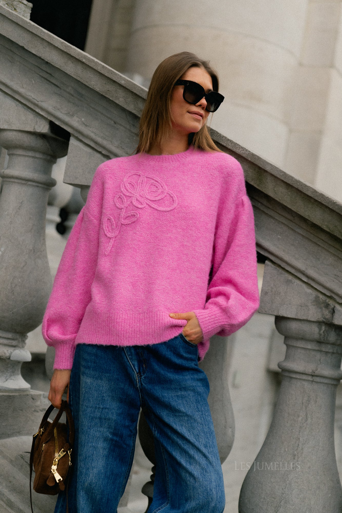 VIMarley LS EMB knit pullover fiji flower