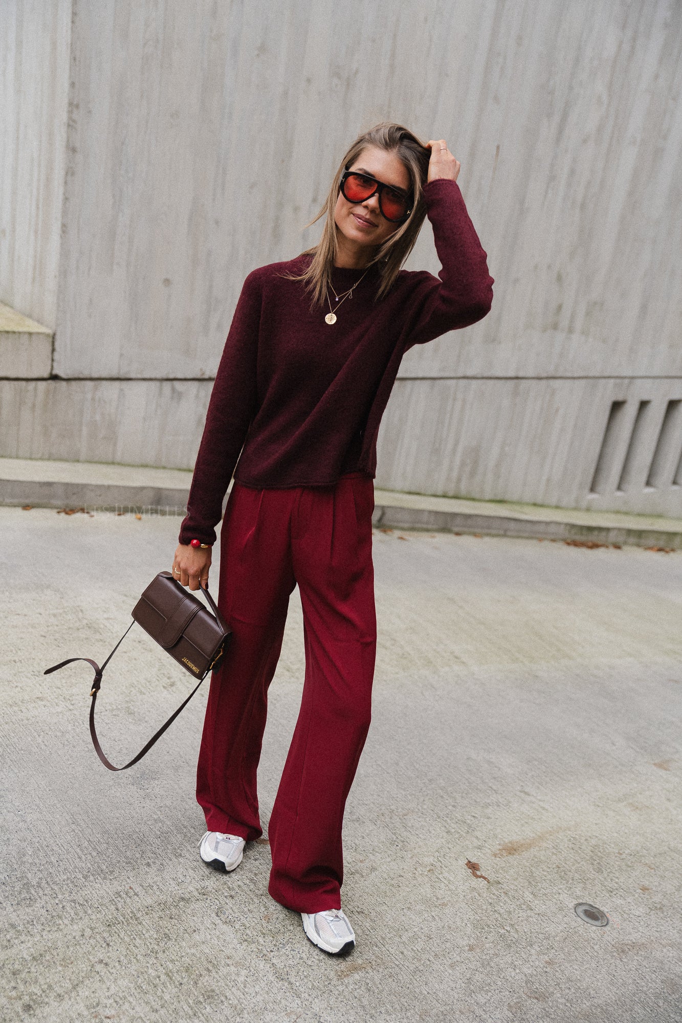 Pantalon Florine bordeaux