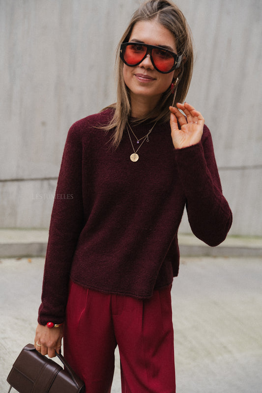 Les Jumelles Eliza Pullover Bordeaux