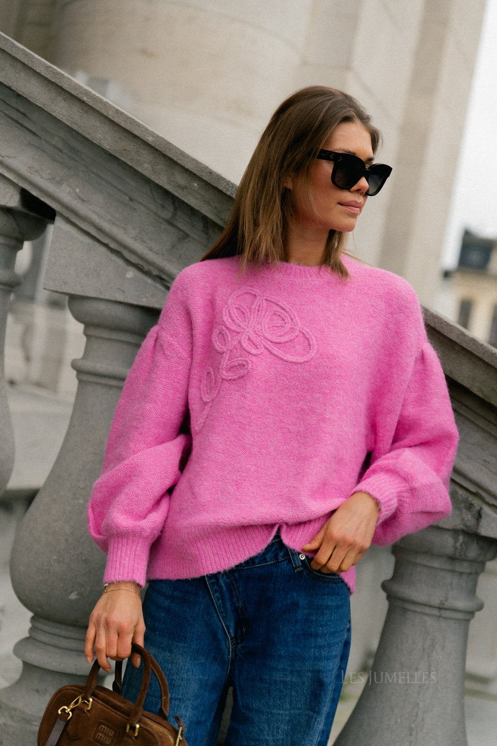 VIMarley LS EMB knit pullover fiji flower