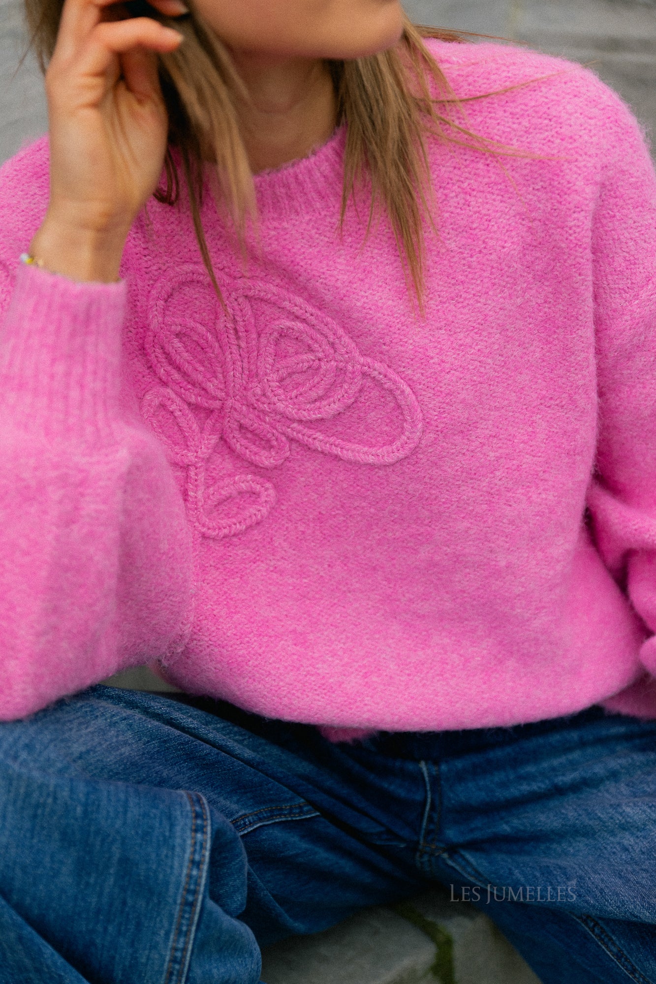 VIMarley LS EMB knit pullover fiji flower