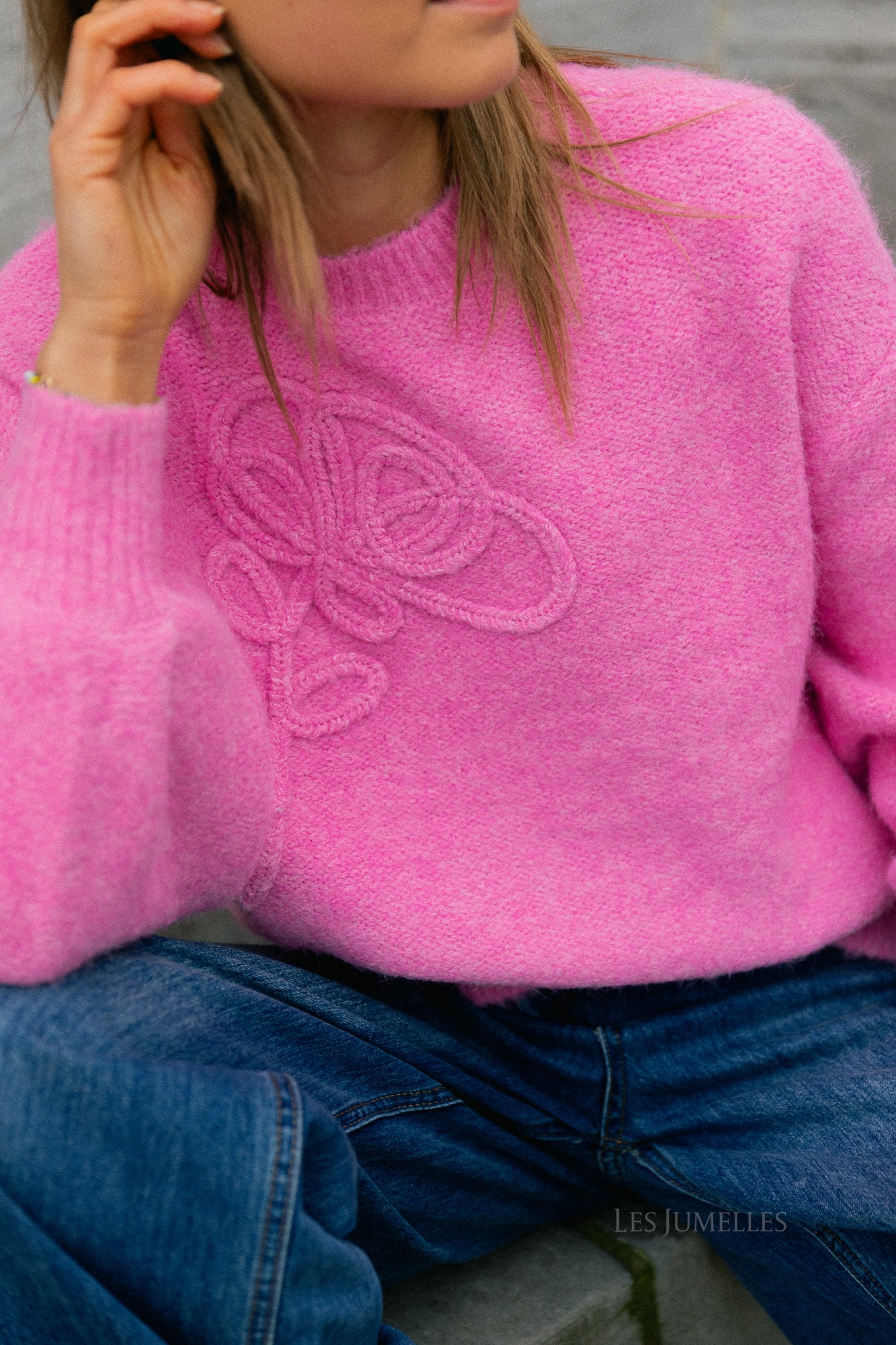 VIMarley LS EMB knit pullover fiji flower