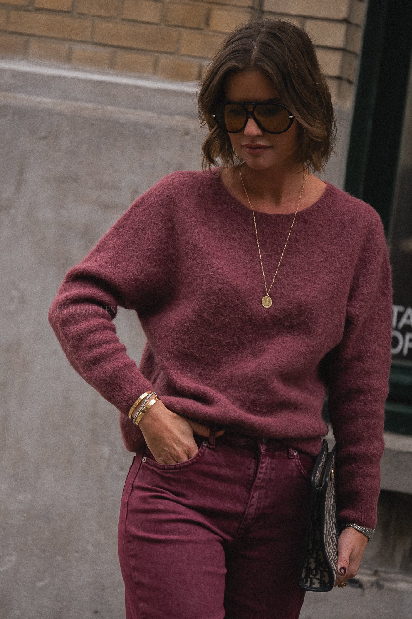 Anna alpaca jumper marsala