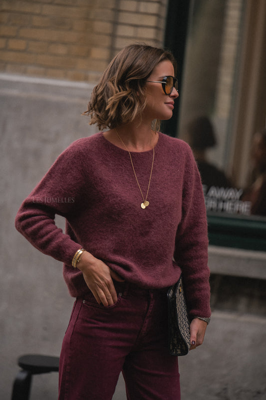 Les Jumelles Pull Anna alpaga marsala