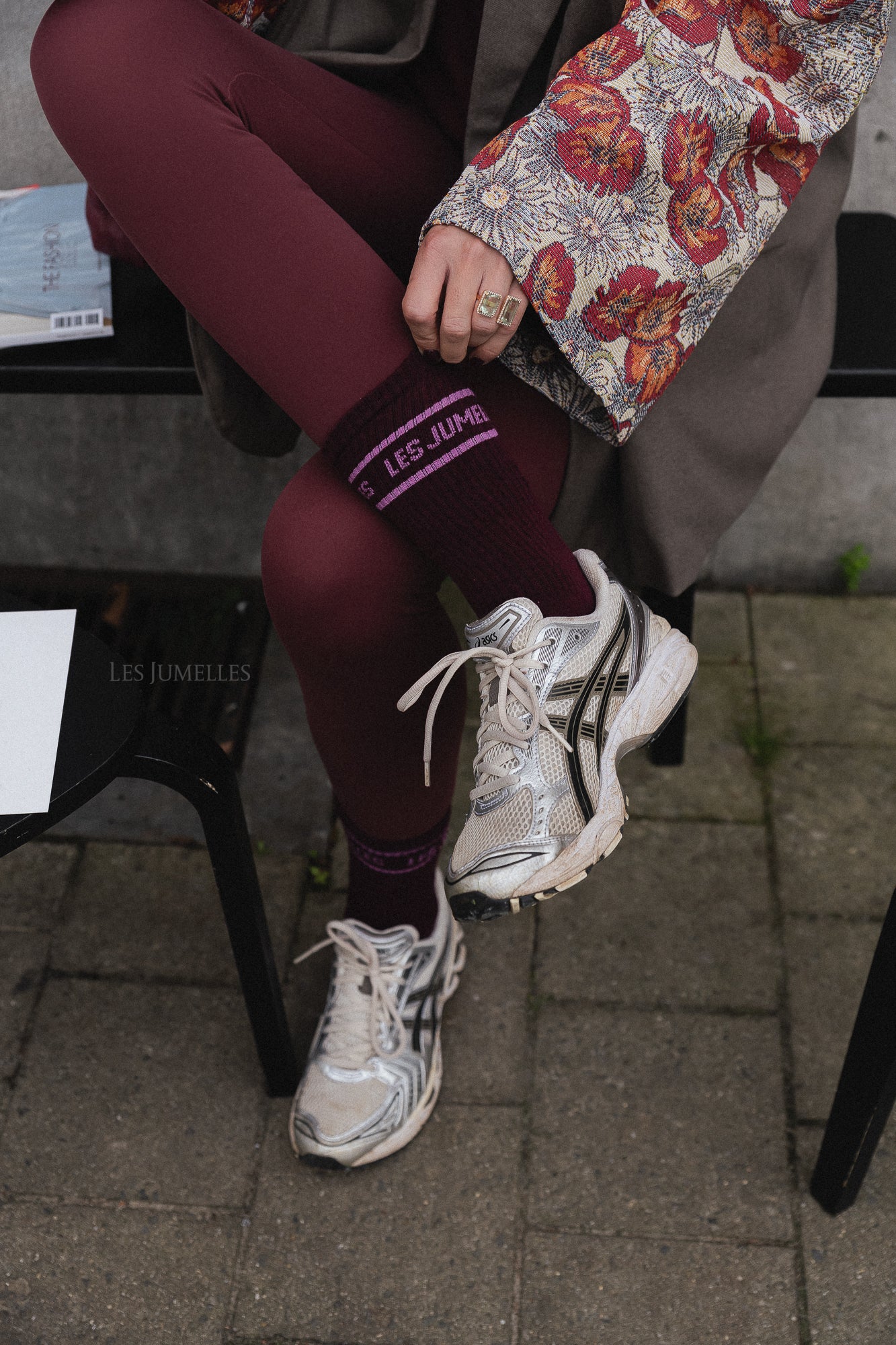 Madeline blazer taupe/burgundy