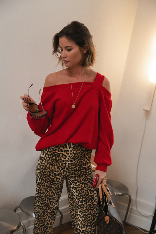 Les Jumelles Pull Becka rouge