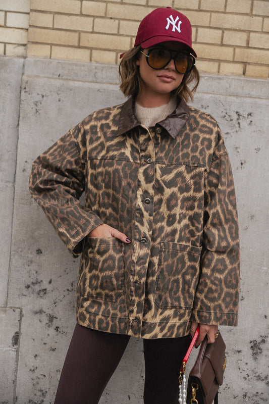 Les Jumelles Megan leopard jacket