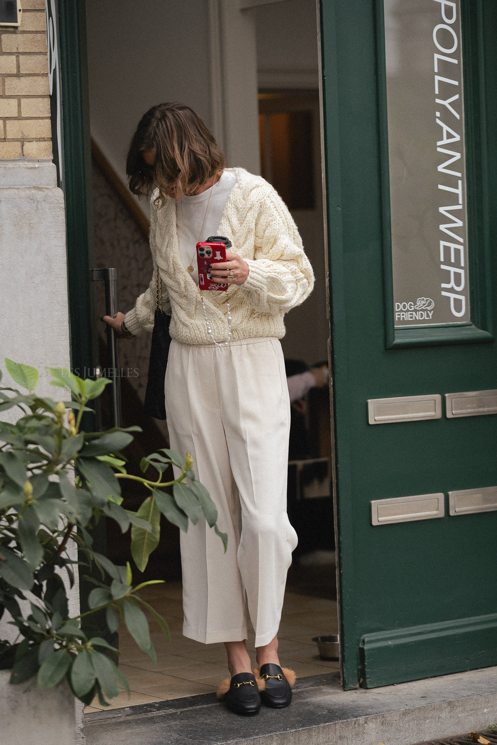Jonah klassische Gabardine-Hose Ivory