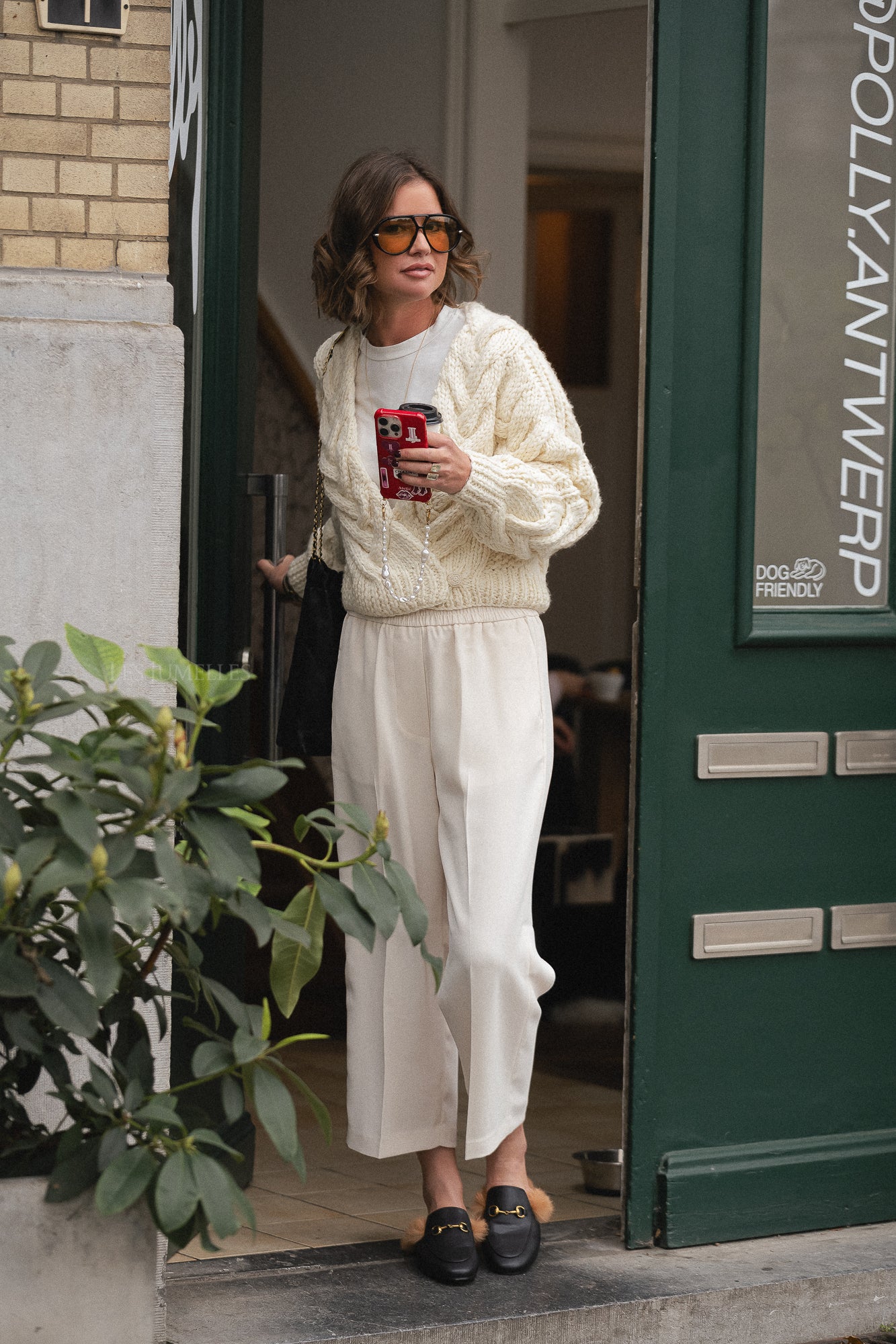 Pantalon classique Jonah en gabardine écru