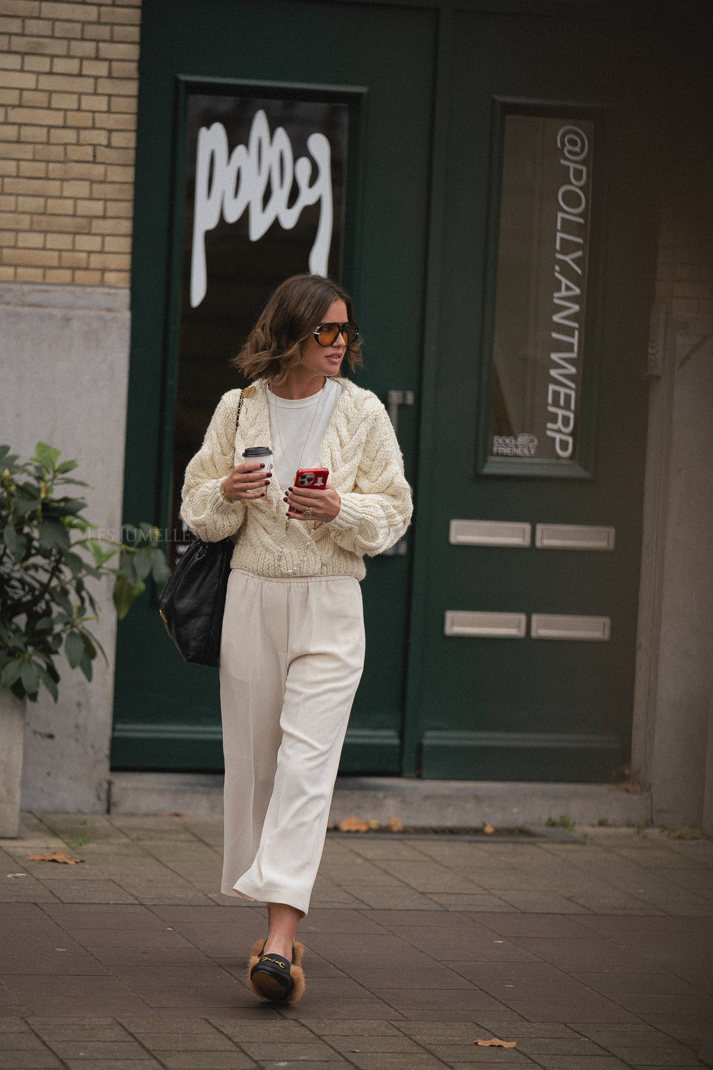 Jonah klassische Gabardine-Hose Ivory