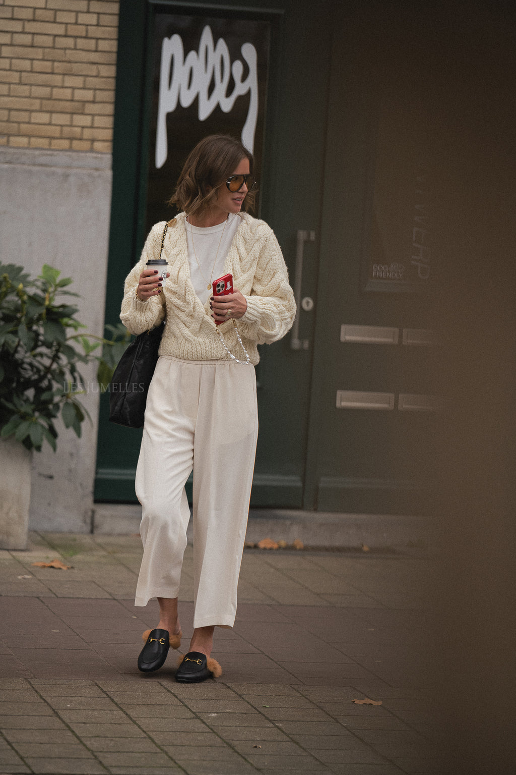 Jonah klassische Gabardine-Hose Ivory