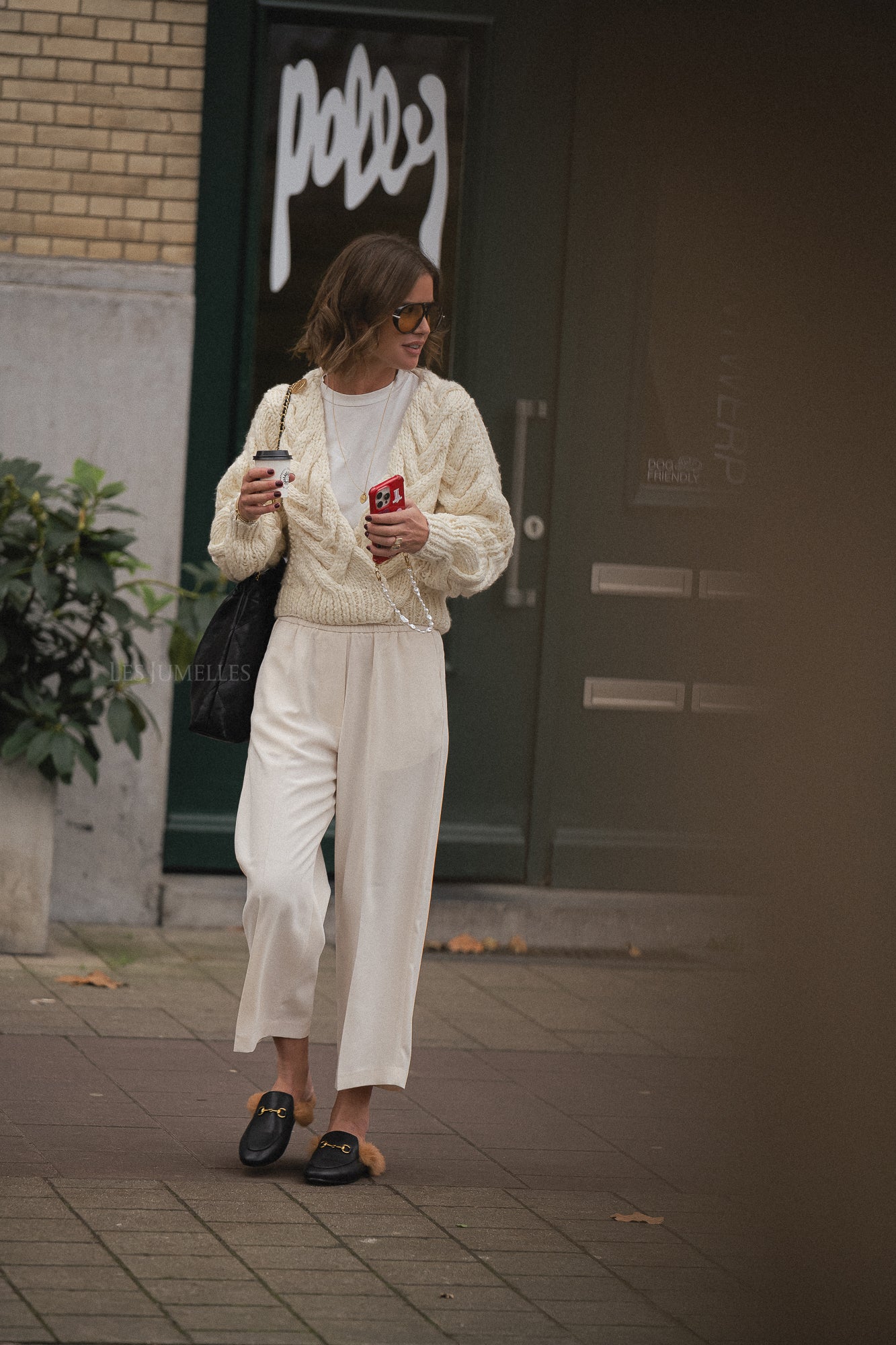 Pantalon classique Jonah en gabardine écru