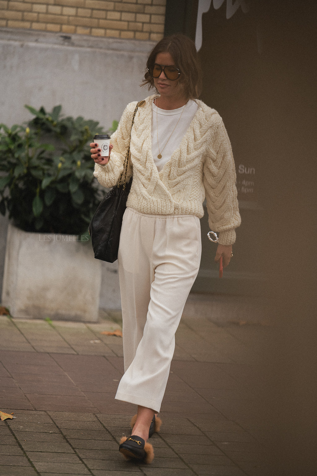 Jonah klassische Gabardine-Hose Ivory