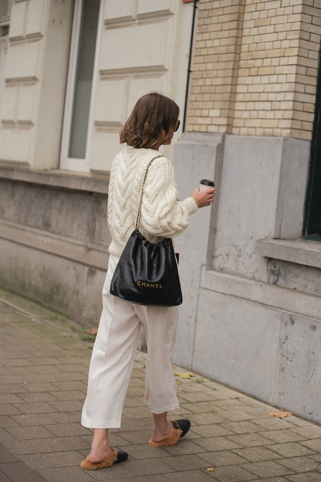 Jonah klassische Gabardine-Hose Ivory