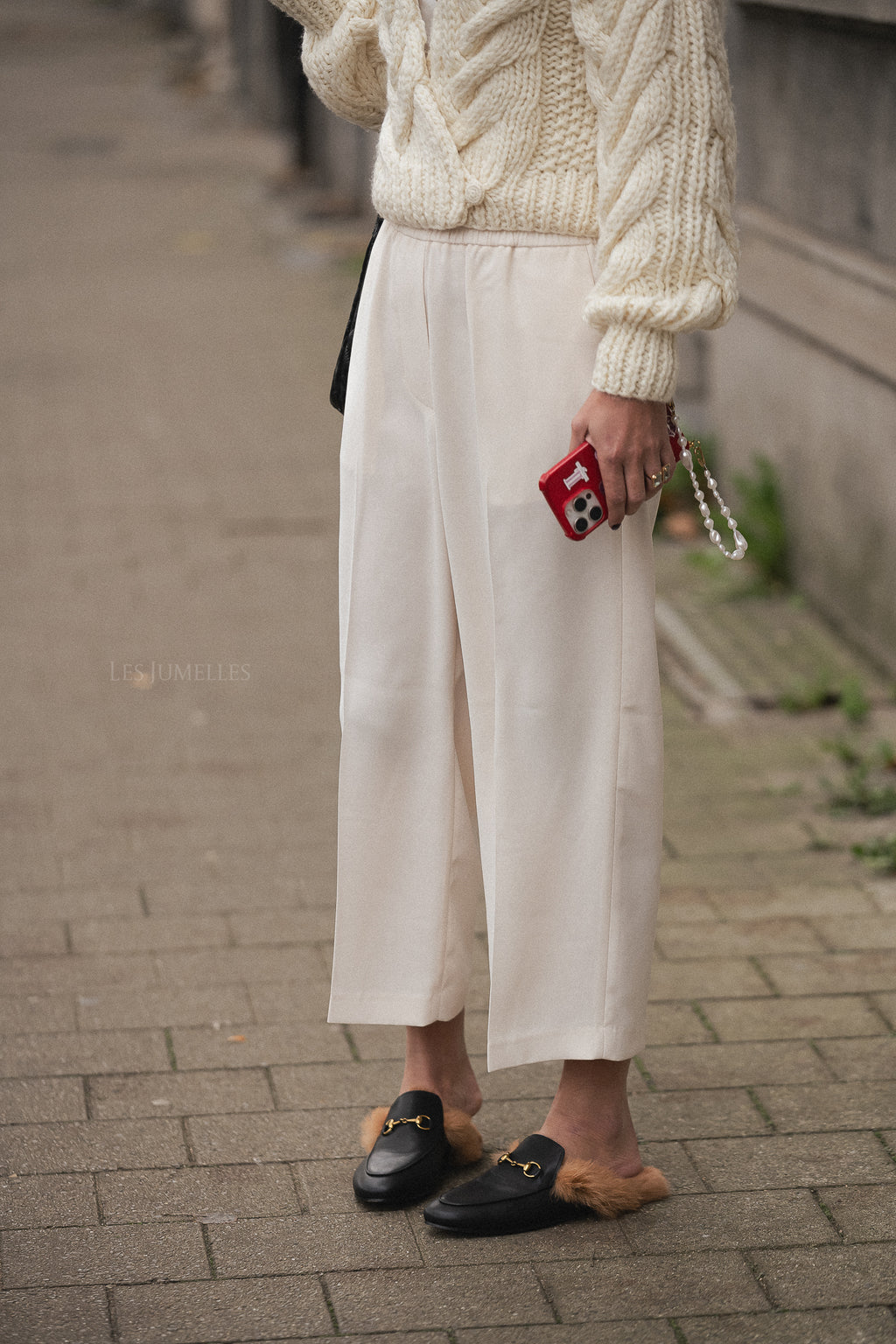 Jonah klassische Gabardine-Hose Ivory