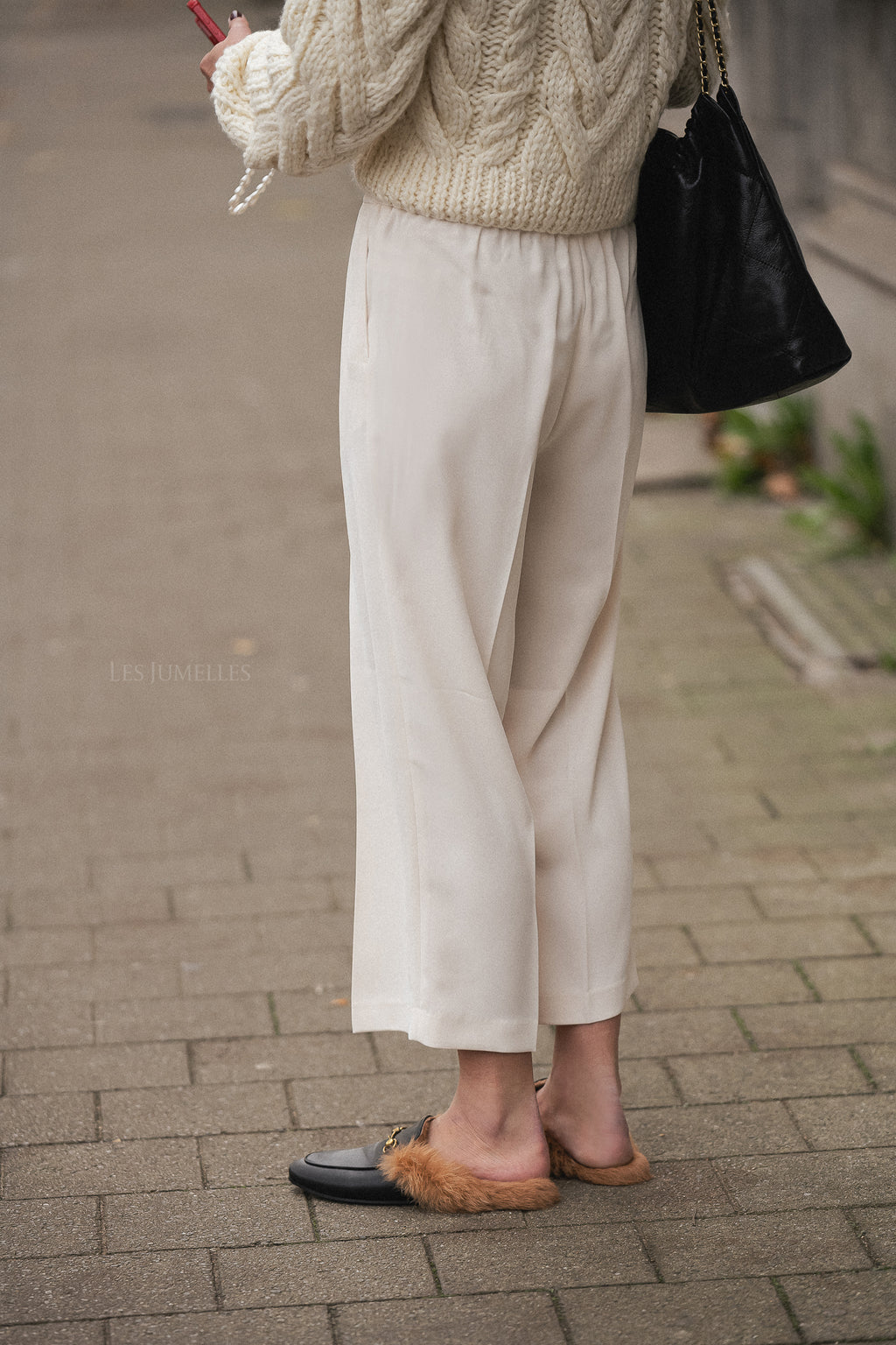 Jonah klassische Gabardine-Hose Ivory