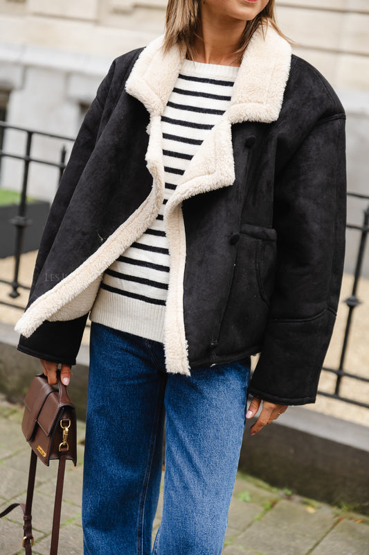 Les Jumelles Manteau Abbey noir