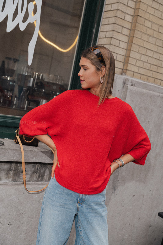 Les Jumelles Pull Monica rouge