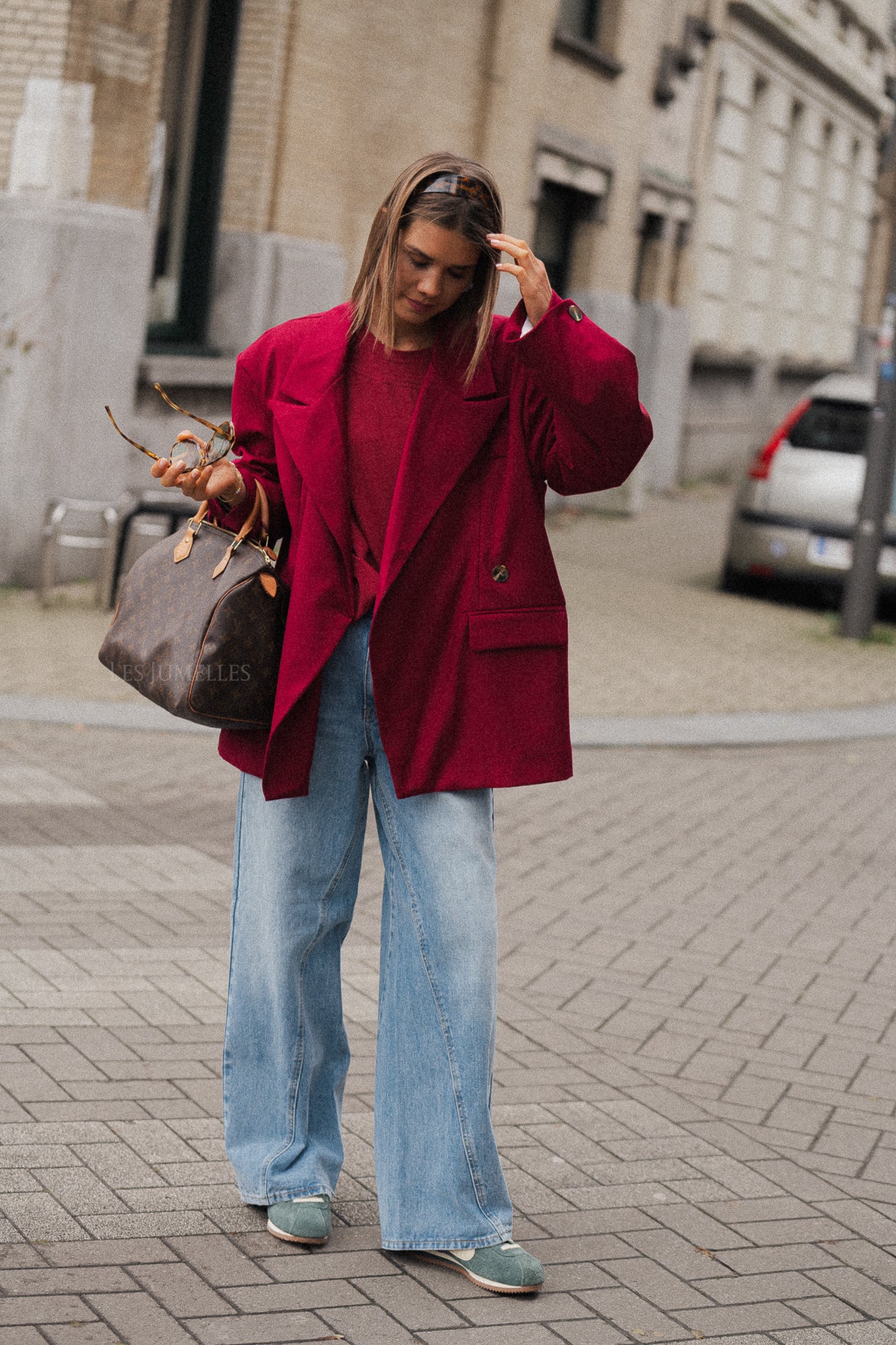 Clara oversized blazer kersenrood