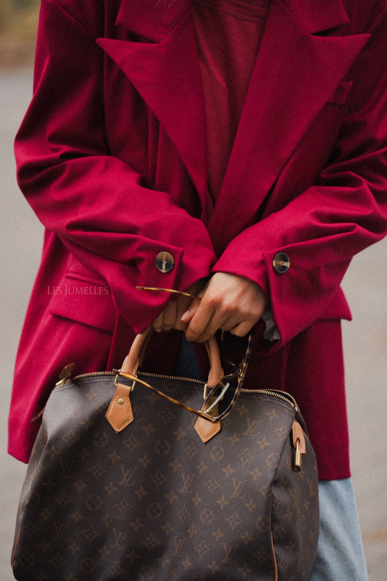 Clara oversized blazer cherry red