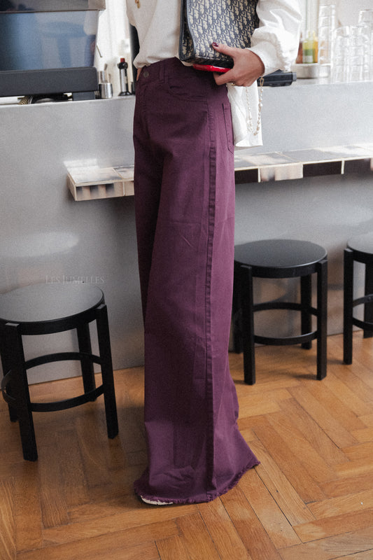 Les Jumelles Zola wide legged trousers aubergine