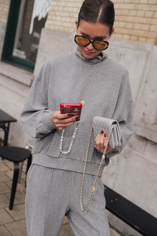 Les Jumelles Pull col roulé Romy gris