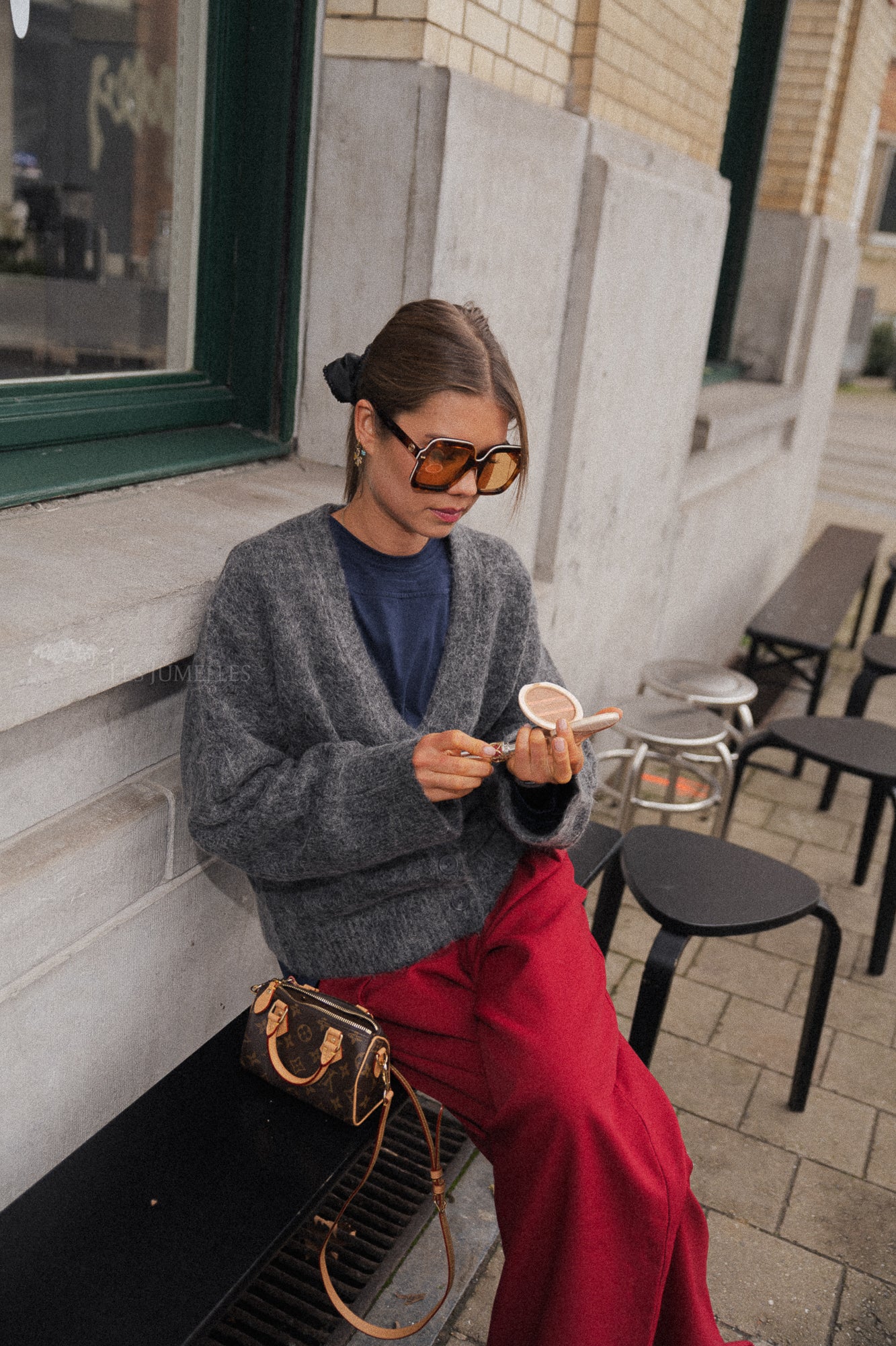 Onorina mohair cardigan dark grey mélange